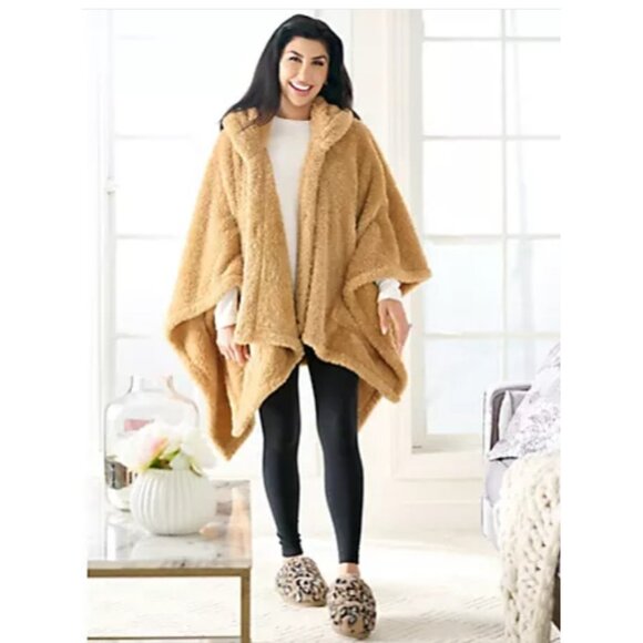 BumbleBella by Jill Martin Women Wrap ~ Hooded One Size Plus Black A605344 - Picture 6 of 8